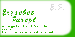 erzsebet purczl business card